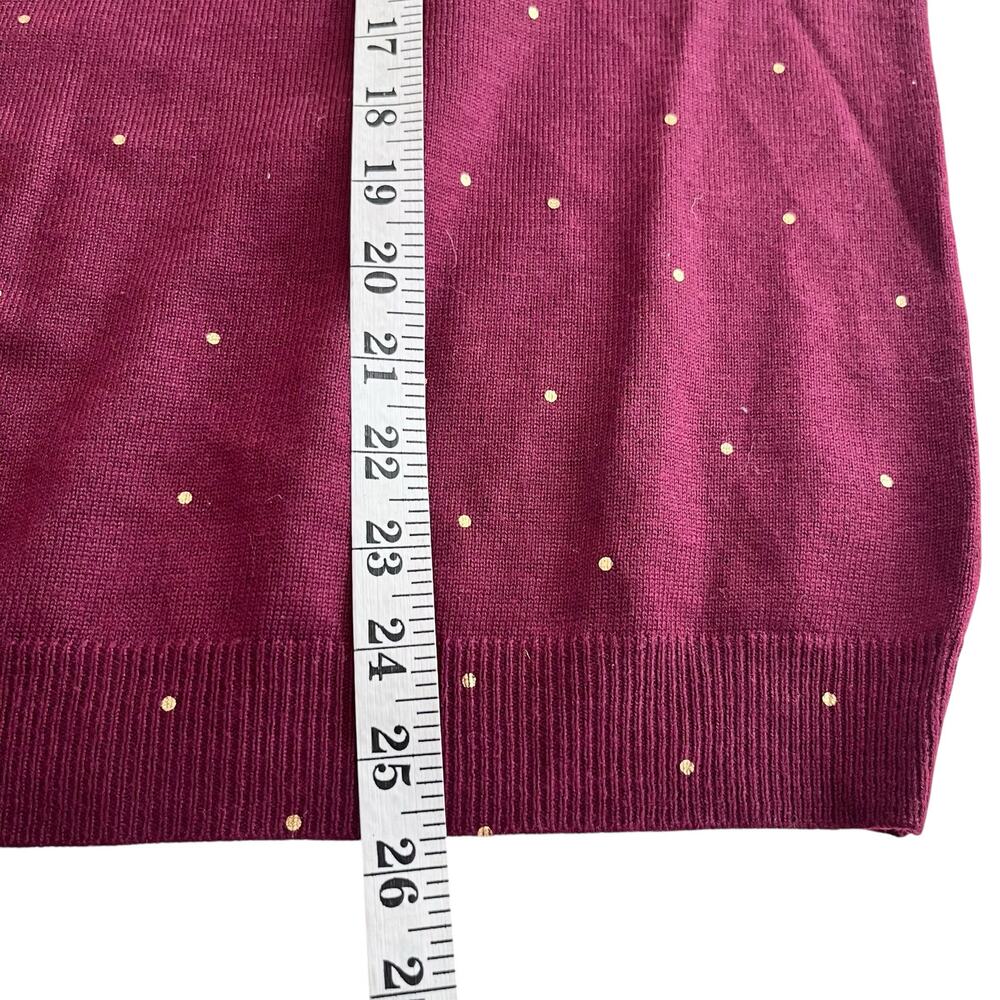 Eiger Weger Burgundy Gold Polka Dot Cardigan - Plus 3X - Picture 6 of 6